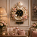 Personalized White Cat Wall Clock, Custom Name Gift for Cat Lovers — personalized with a custom name