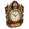 Personalized Royal and Heraldic Wall Clock with Custom Name — personalized with a custom name