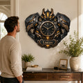 Personalized Bronze Robot Wall Clock with Custom Name — personalized with a custom name