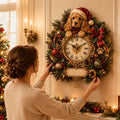 Personalized Christmas Dog Wall Clock, Custom Name Gift for Dog Lovers — personalized with a custom name