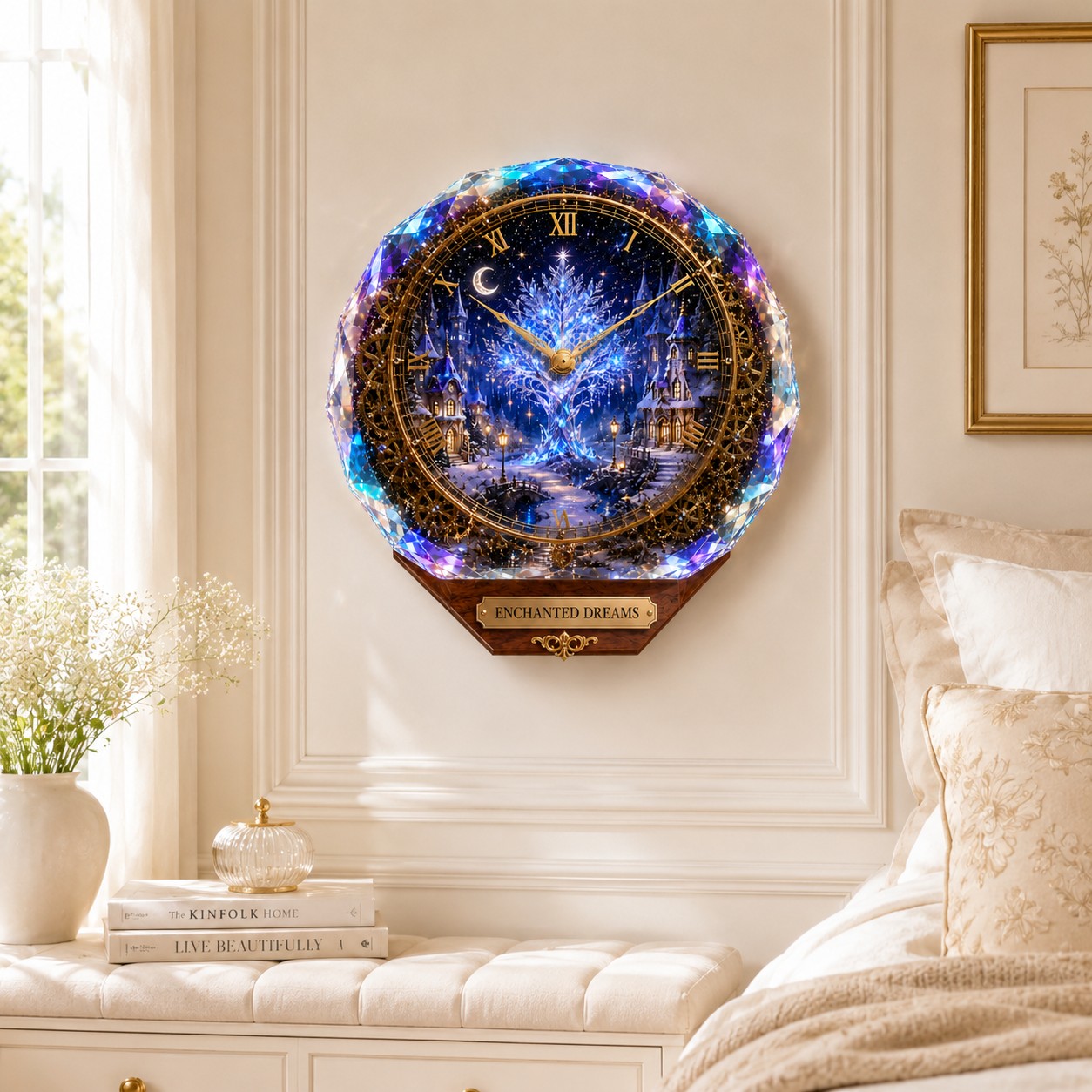 Personalized Christmas Wall Clock, Christmas Gift with Custom Name — personalized with a custom name