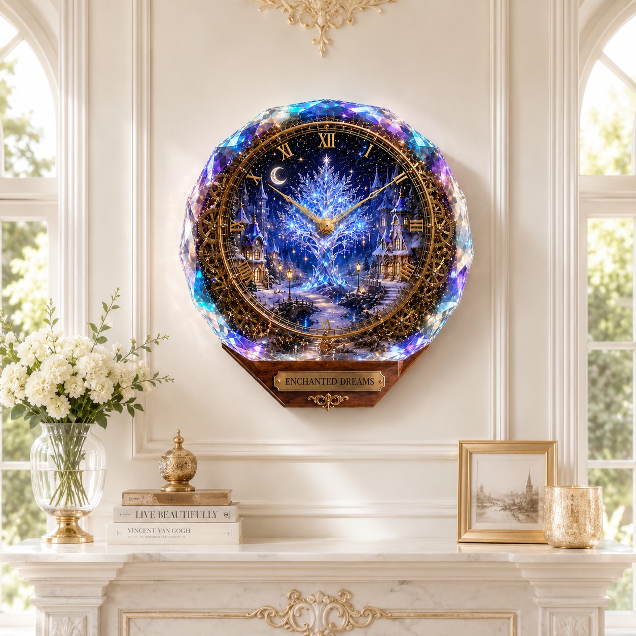 Personalized Christmas Wall Clock, Christmas Gift with Custom Name — personalized with a custom name
