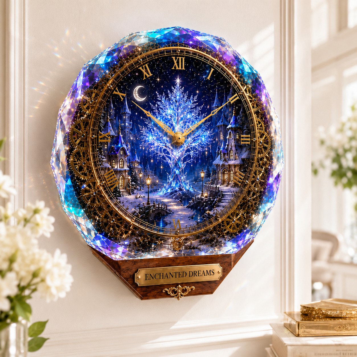 Personalized Christmas Wall Clock, Christmas Gift with Custom Name — personalized with a custom name