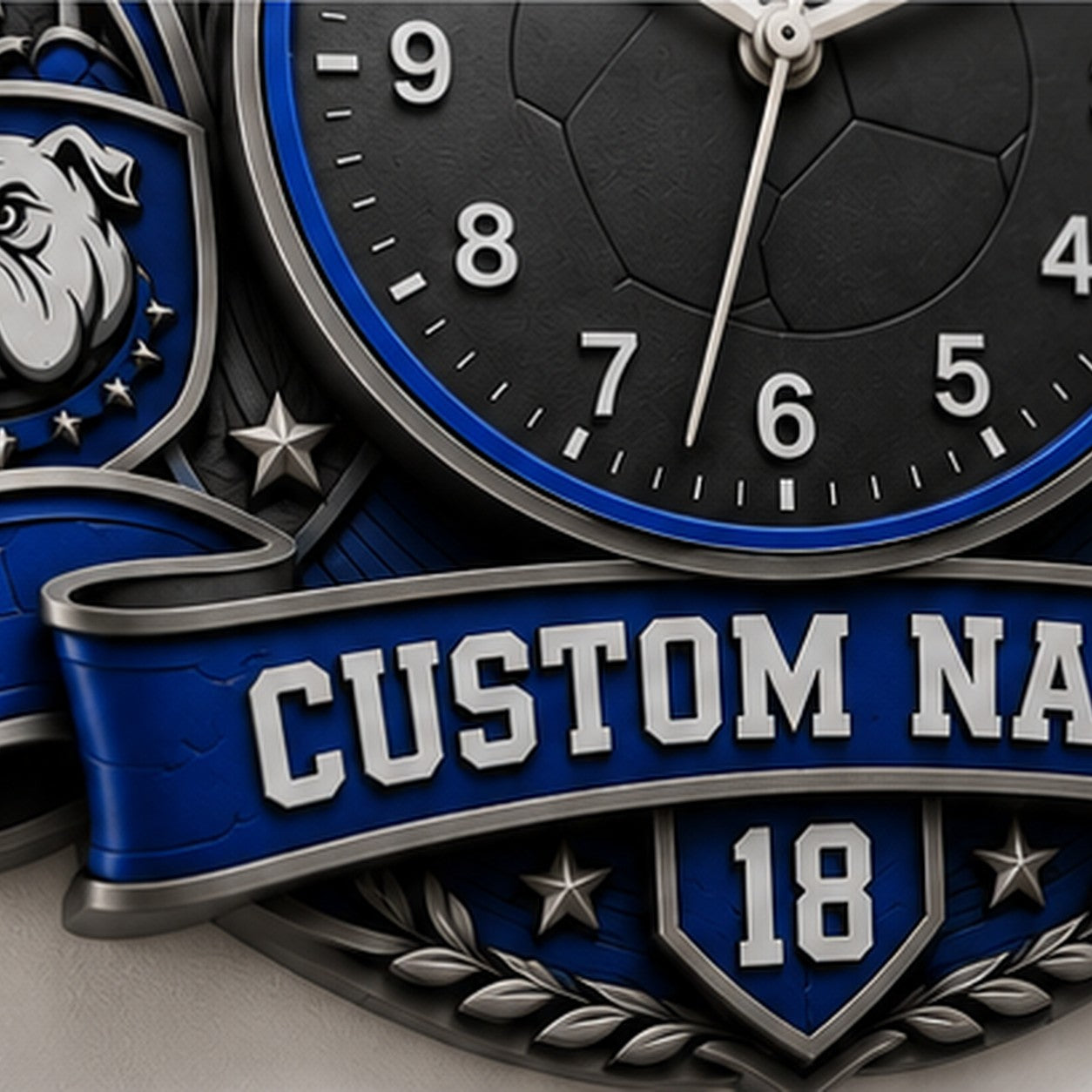 Personalized Football Player Wall Clock with Custom Name — personalized with a custom name