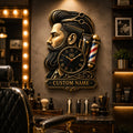Personalized Barber Shop Wall Clock, Custom Name Gift for Barbers — personalized with a custom name