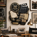 Personalized Filmmaker Book Lovers Wall Clock with Custom Name — personalized with a custom name