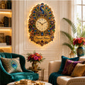 Personalized Peacock Wall Clock with Custom Name (Design 2) — personalized with a custom name