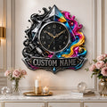 Personalized Prism Ink Wall Clock with Custom Name — personalized with a custom name