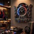 Personalized DJ Wall Clock with Custom Name — personalized with a custom name