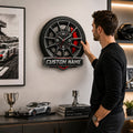 Personalized Performance Wheel and Brake Wall Clock with Custom Name — personalized with a custom name