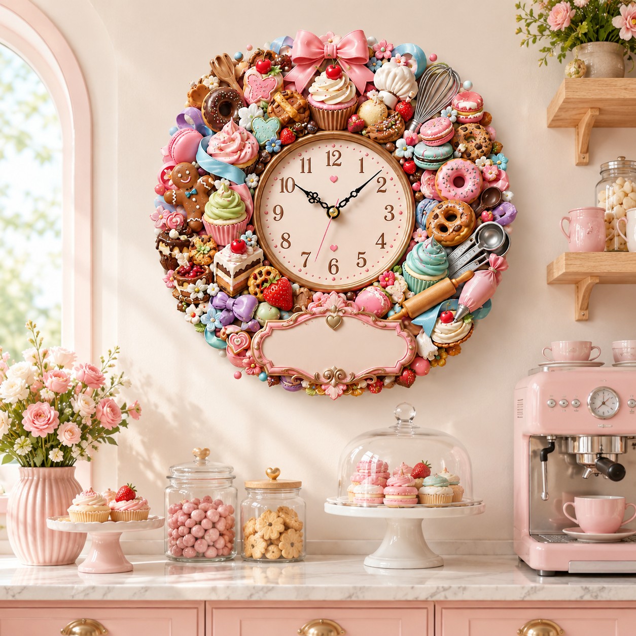 Personalized Baking Wall Clock with Custom Name — personalized with a custom name