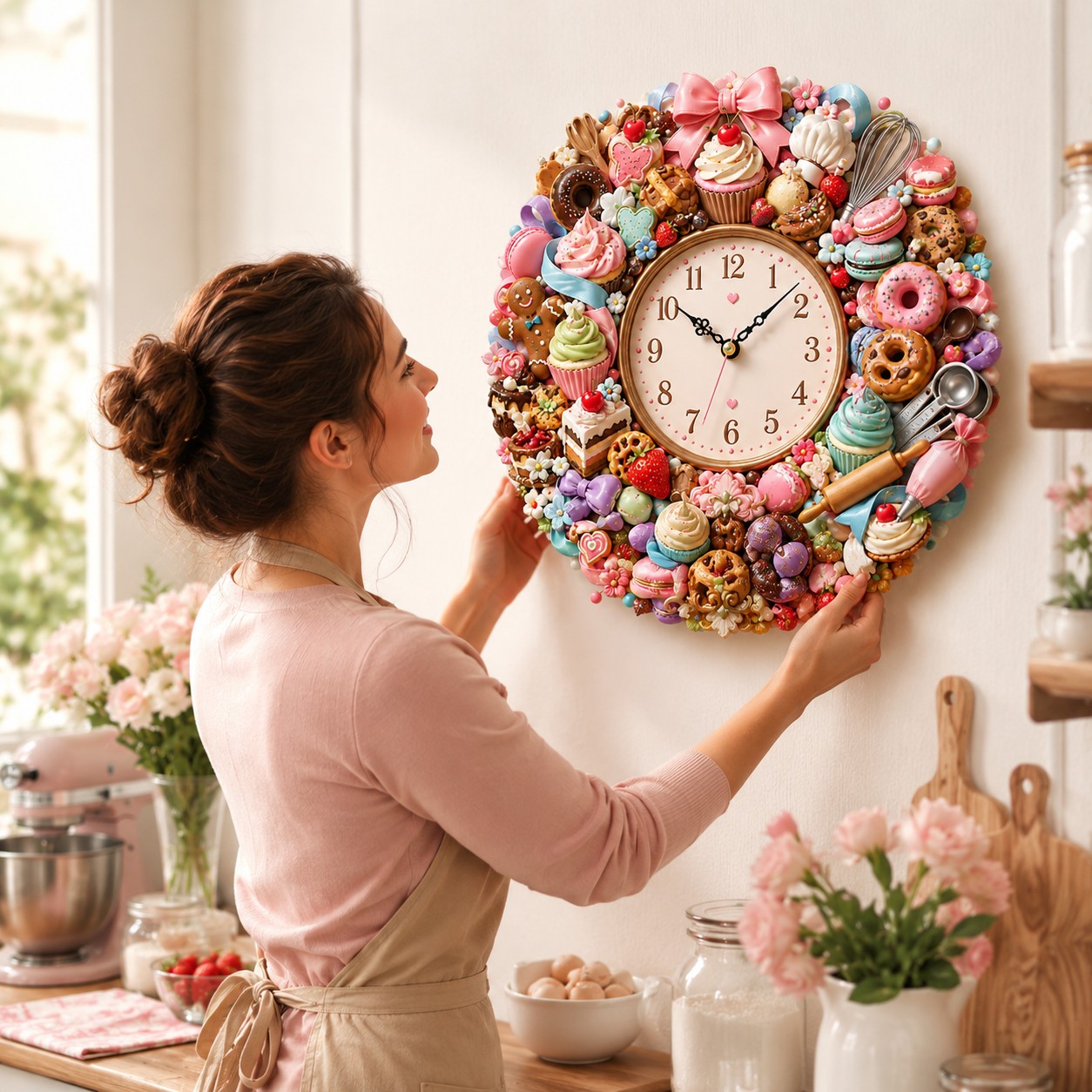 Personalized Baking Wall Clock with Custom Name — personalized with a custom name