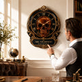 Personalized Luxury Skull Wall Clock with Custom Name — personalized with a custom name