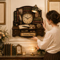 Personalized Vintage Reading Desk Wall Clock with Custom Name — personalized with a custom name