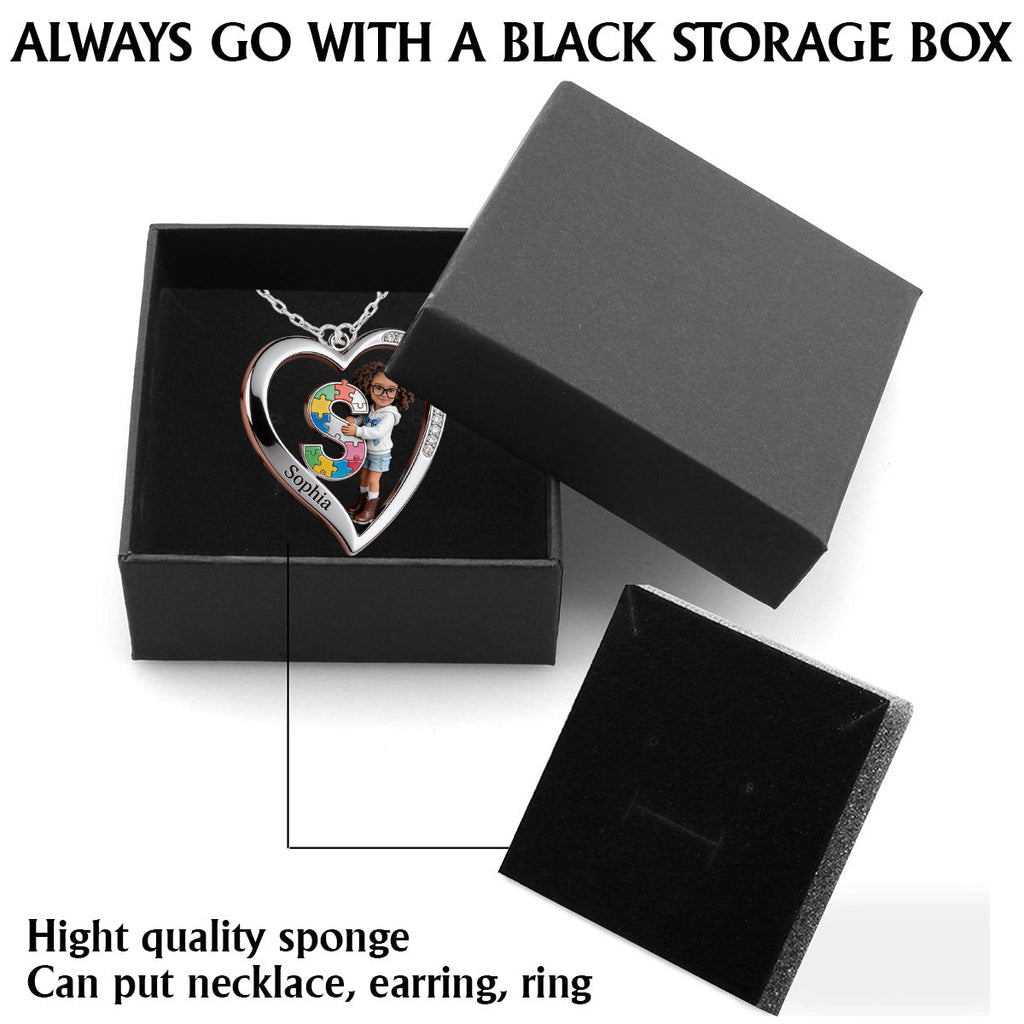 Autism Letter - Personalized Autism Awareness Shaped Metal Pendant Necklace