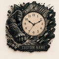 Personalized Wildlife Enthusiast Wall Clock with Custom Name — personalized with a custom name