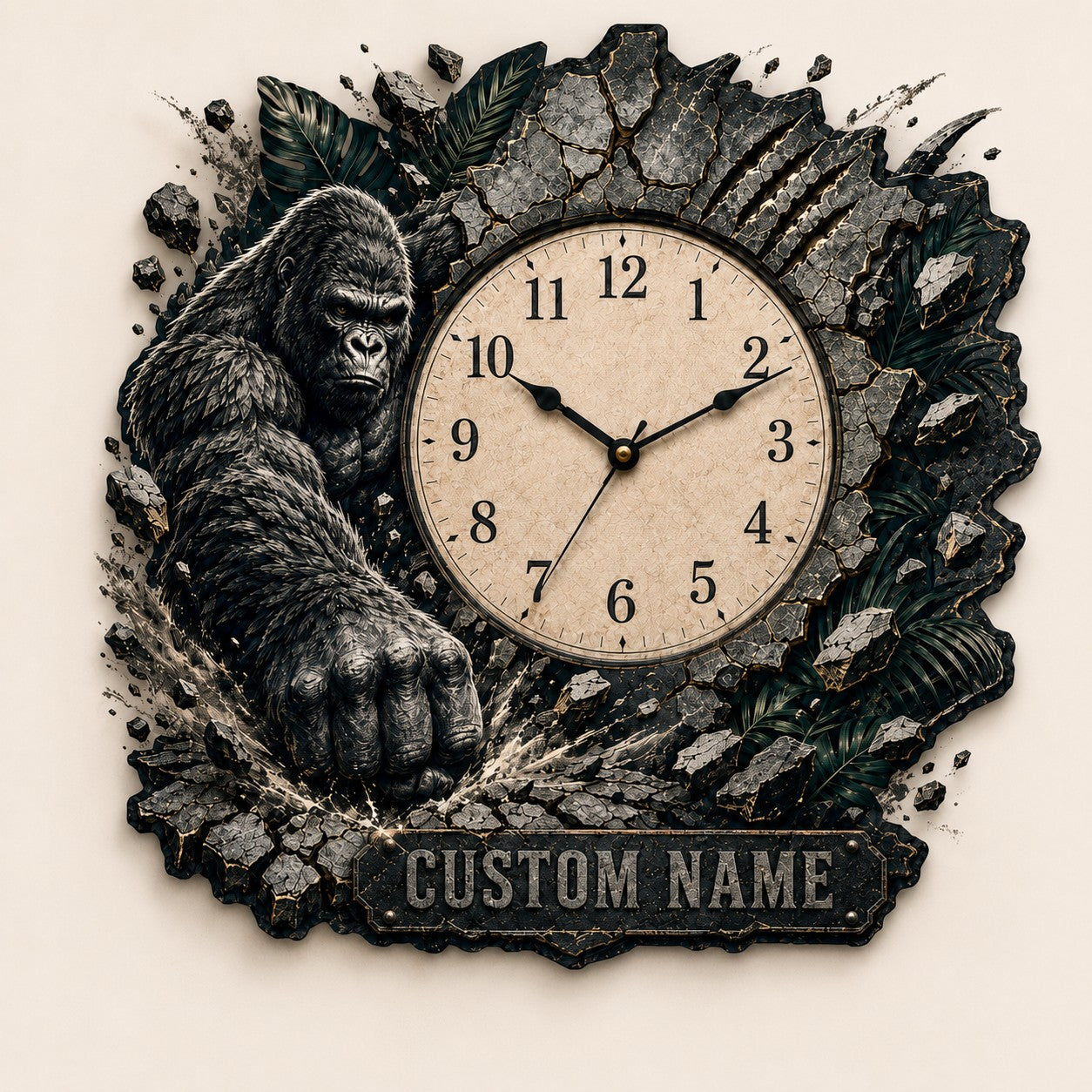 Personalized Wildlife Enthusiast Wall Clock with Custom Name — personalized with a custom name