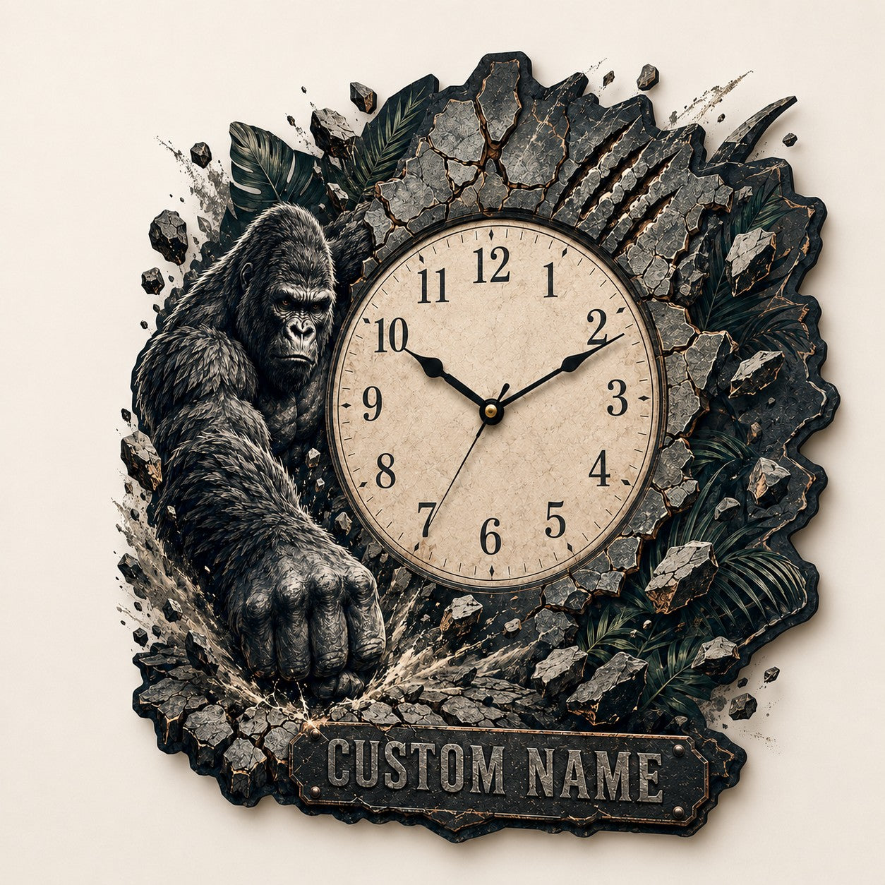 Personalized Wildlife Enthusiast Wall Clock with Custom Name — personalized with a custom name
