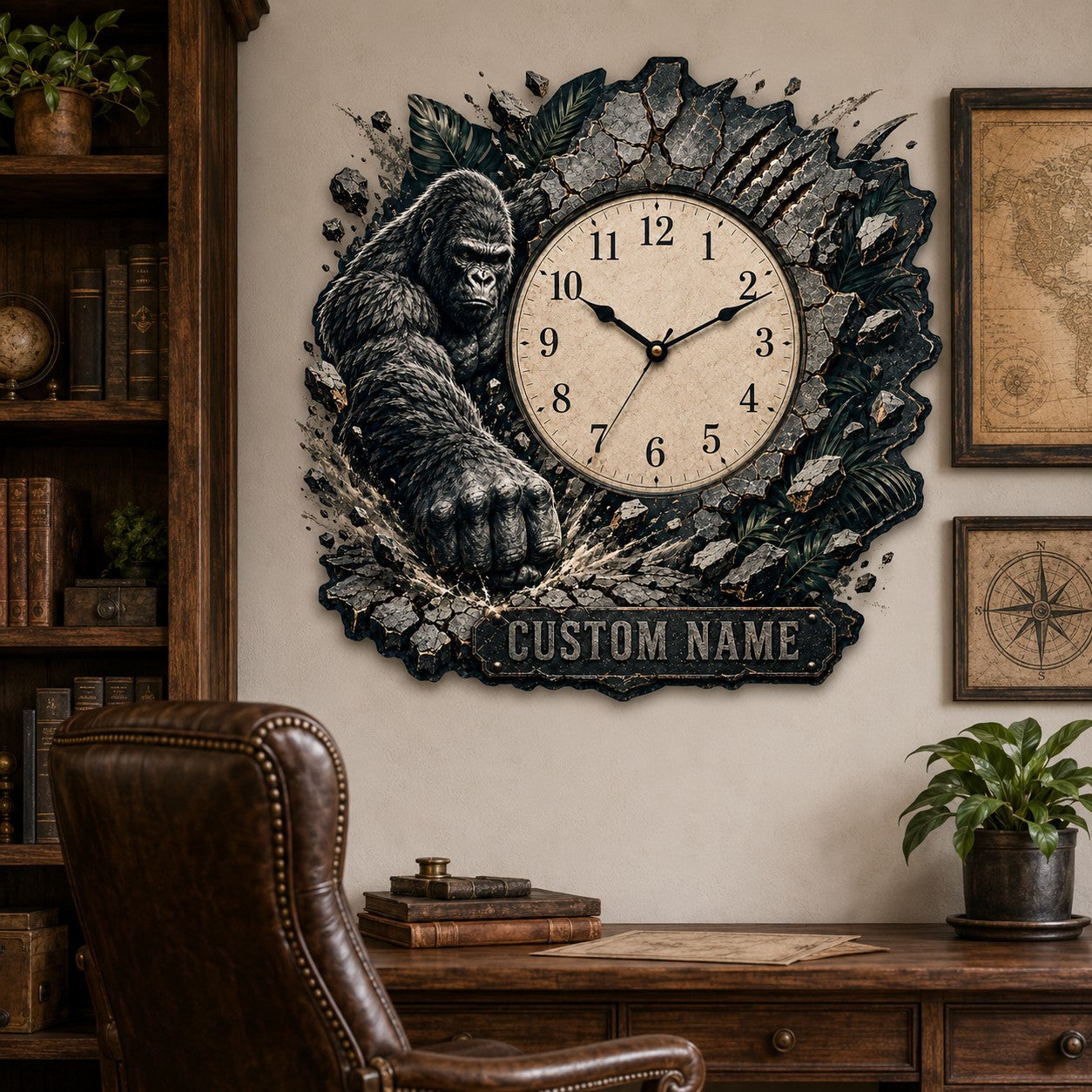 Personalized Wildlife Enthusiast Wall Clock with Custom Name — personalized with a custom name