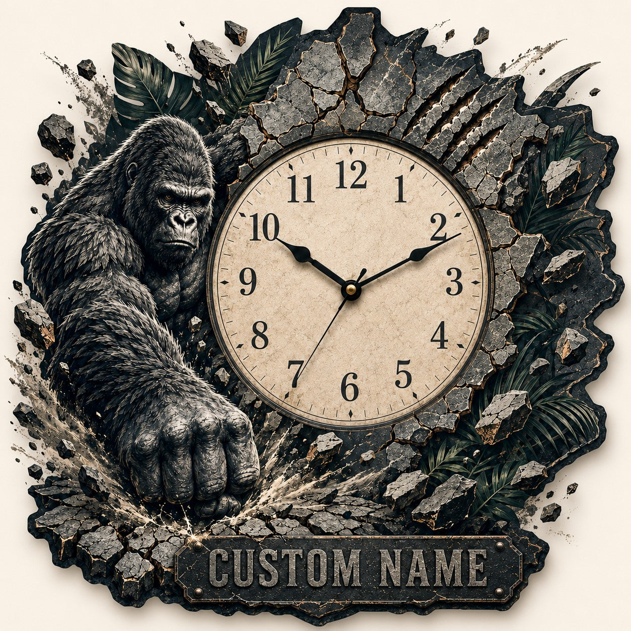 Personalized Wildlife Enthusiast Wall Clock with Custom Name — personalized with a custom name