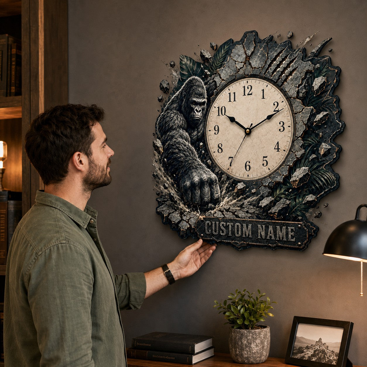 Personalized Wildlife Enthusiast Wall Clock with Custom Name — personalized with a custom name
