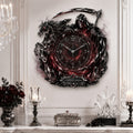 Personalized Red Crystal Grim Reaper Horse Wall Clock with Custom Name — personalized with a custom name
