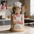 Love Baking - Personalized Wooden Baking Utensils Holder