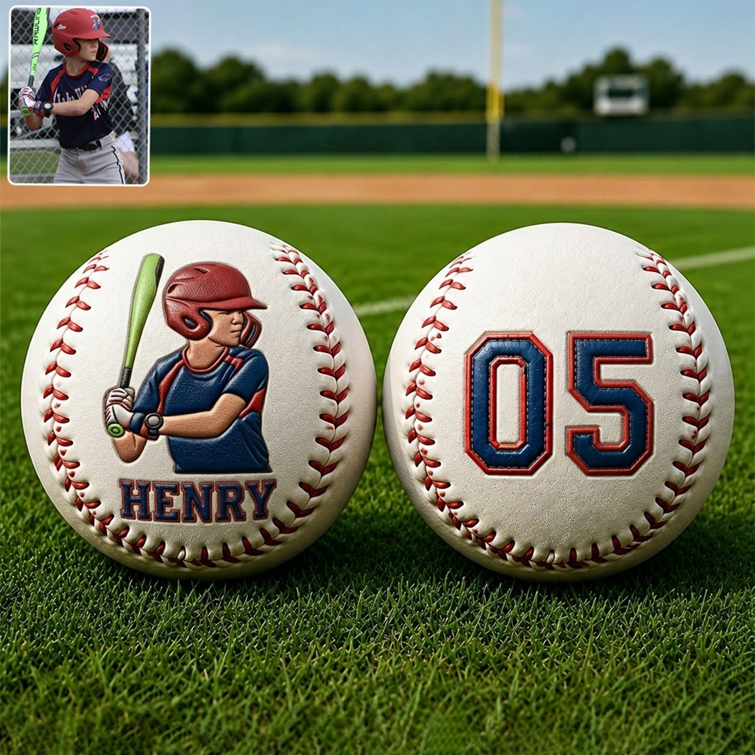 Any Photo Love Baseball - Personalized Baseball Multi-Sport Ball