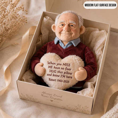 Custom From Photo - When You Miss Me - Personalized Memorial Faux Fur Shaped Pillow