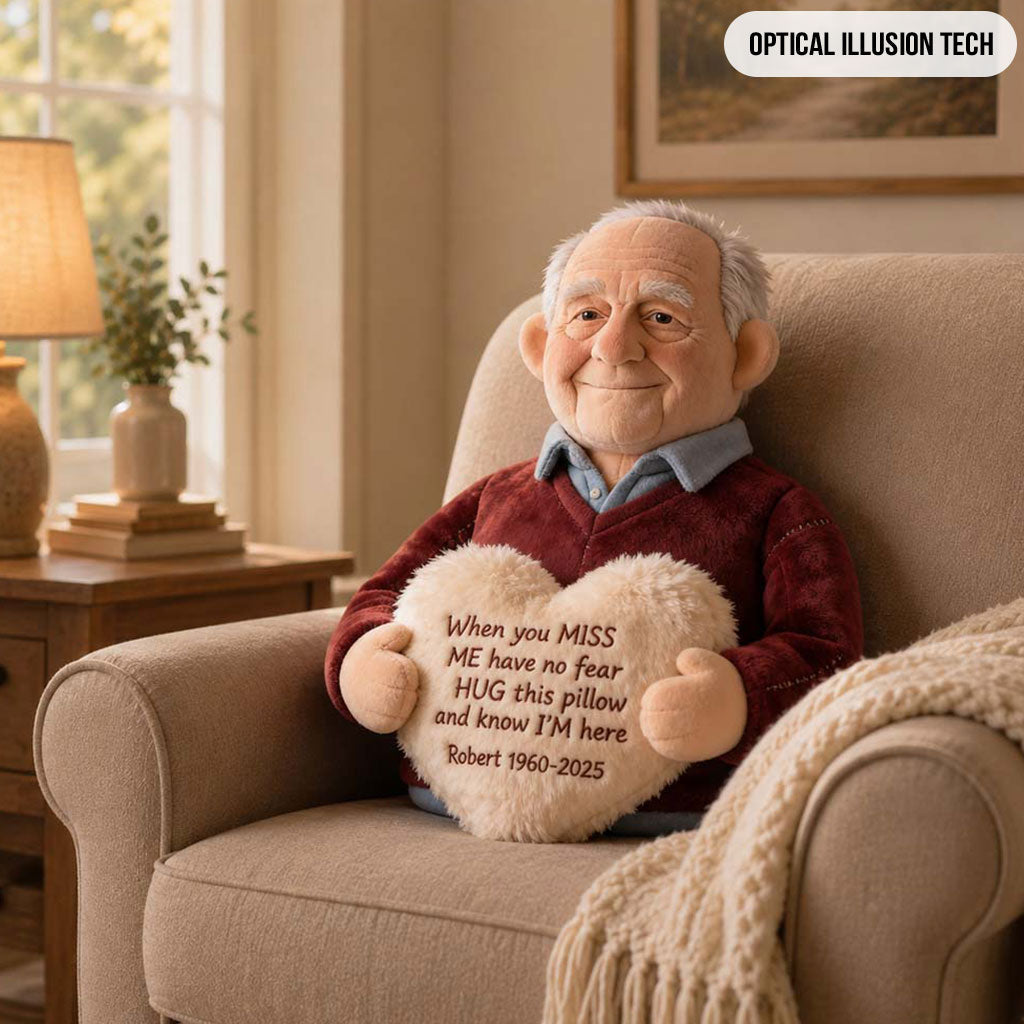 Custom From Photo - When You Miss Me - Personalized Memorial Faux Fur Shaped Pillow