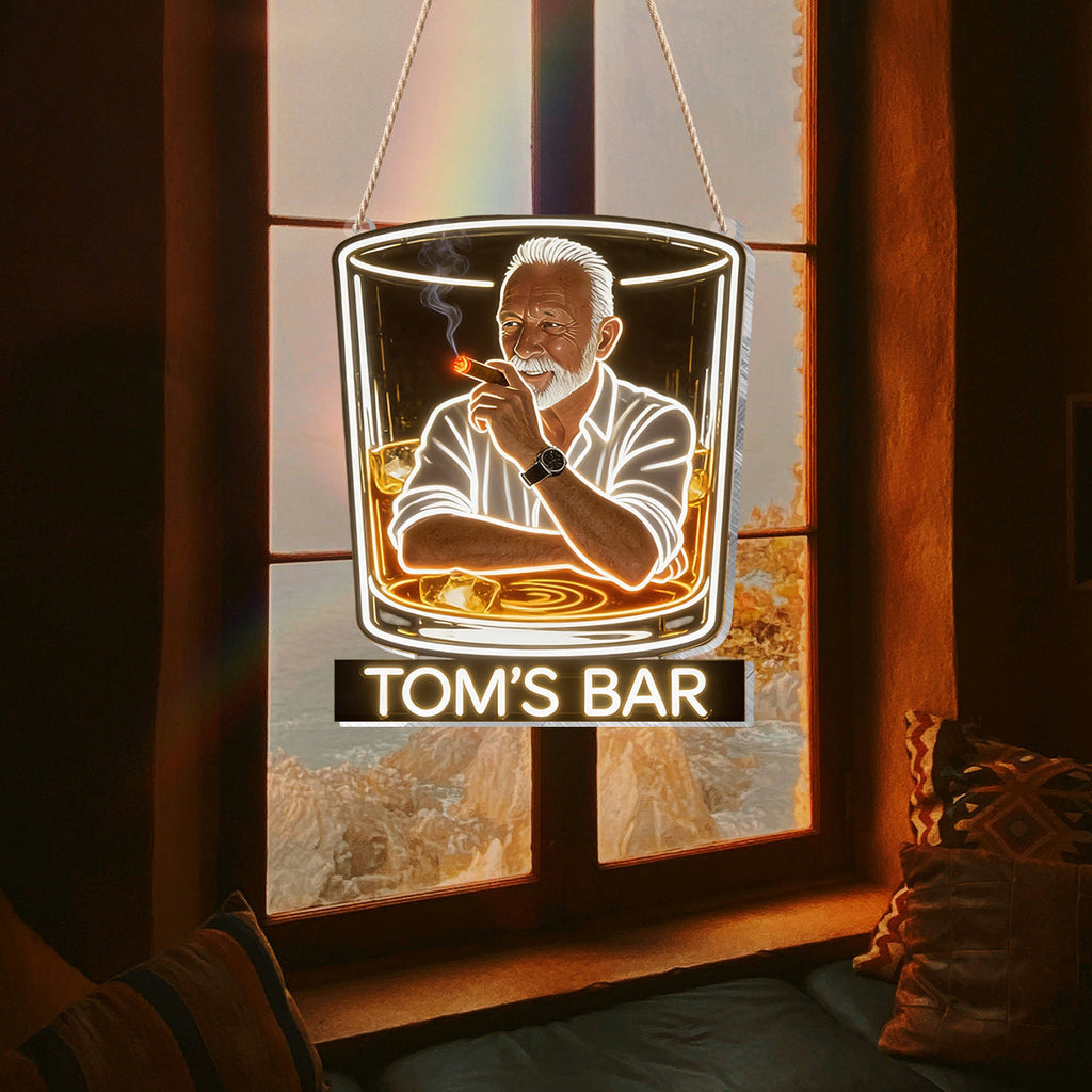 Whiskey & Cigar - Personalized Whisky LED Light Acrylic Sign