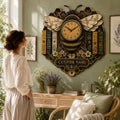 Personalized Beekeeper Book Lover Wall Clock with Custom Name — personalized with a custom name
