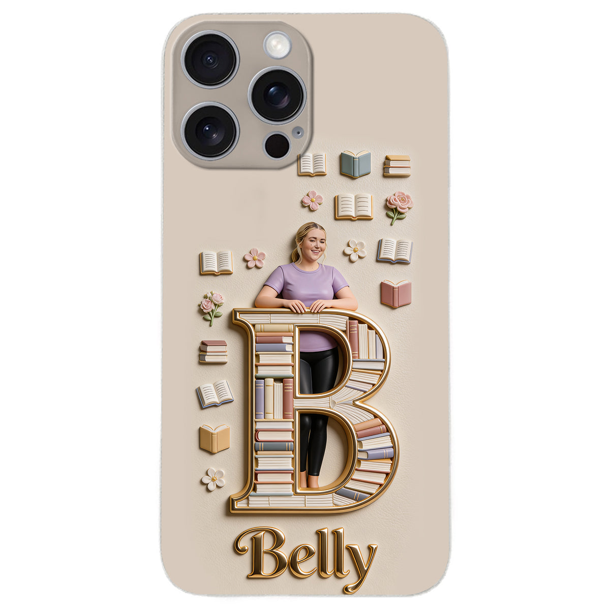 Book Lovers Gift - Personalized Book 3D Embossed Leather Phone Case