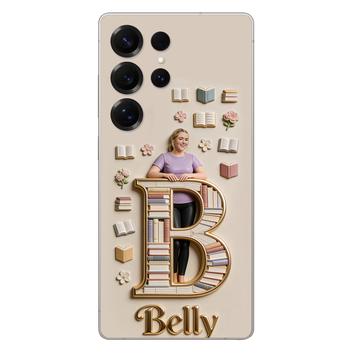 Book Lovers Gift - Personalized Book 3D Embossed Leather Phone Case