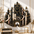 Personalized Fantasy Book City Wall Clock with Custom Name — personalized with a custom name