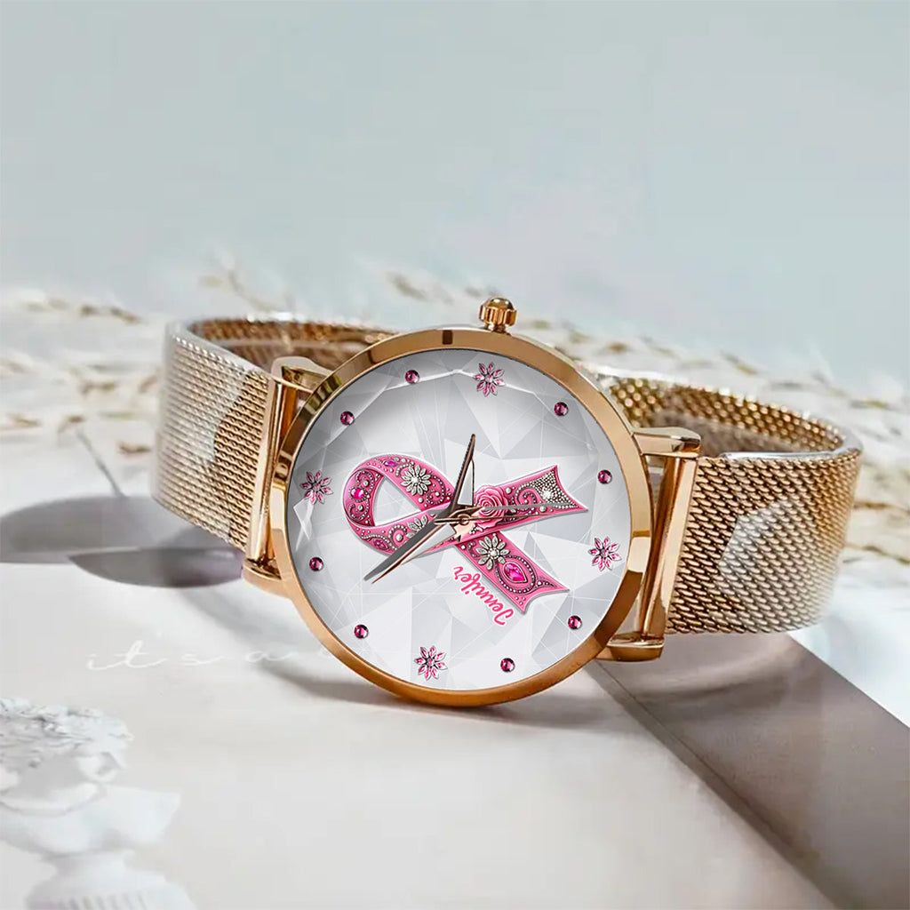Breast Cancer Awareness - Personalized Breast Cancer Awareness Women Hand Watch
