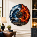 Personalized Firefighters Wall Clock with Custom Name — personalized with a custom name