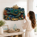 Personalized Sea Turtle Wall Clock with Custom Name — personalized with a custom name