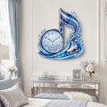 Personalized Ice Skating Music Note Wall Clock with Custom Name — personalized with a custom name