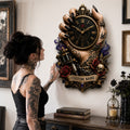 Personalized Tattoo Hand Wall Clock with Custom Name — personalized with a custom name
