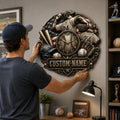 Personalized Youth Baseball Wall Clock with Custom Name — personalized with a custom name