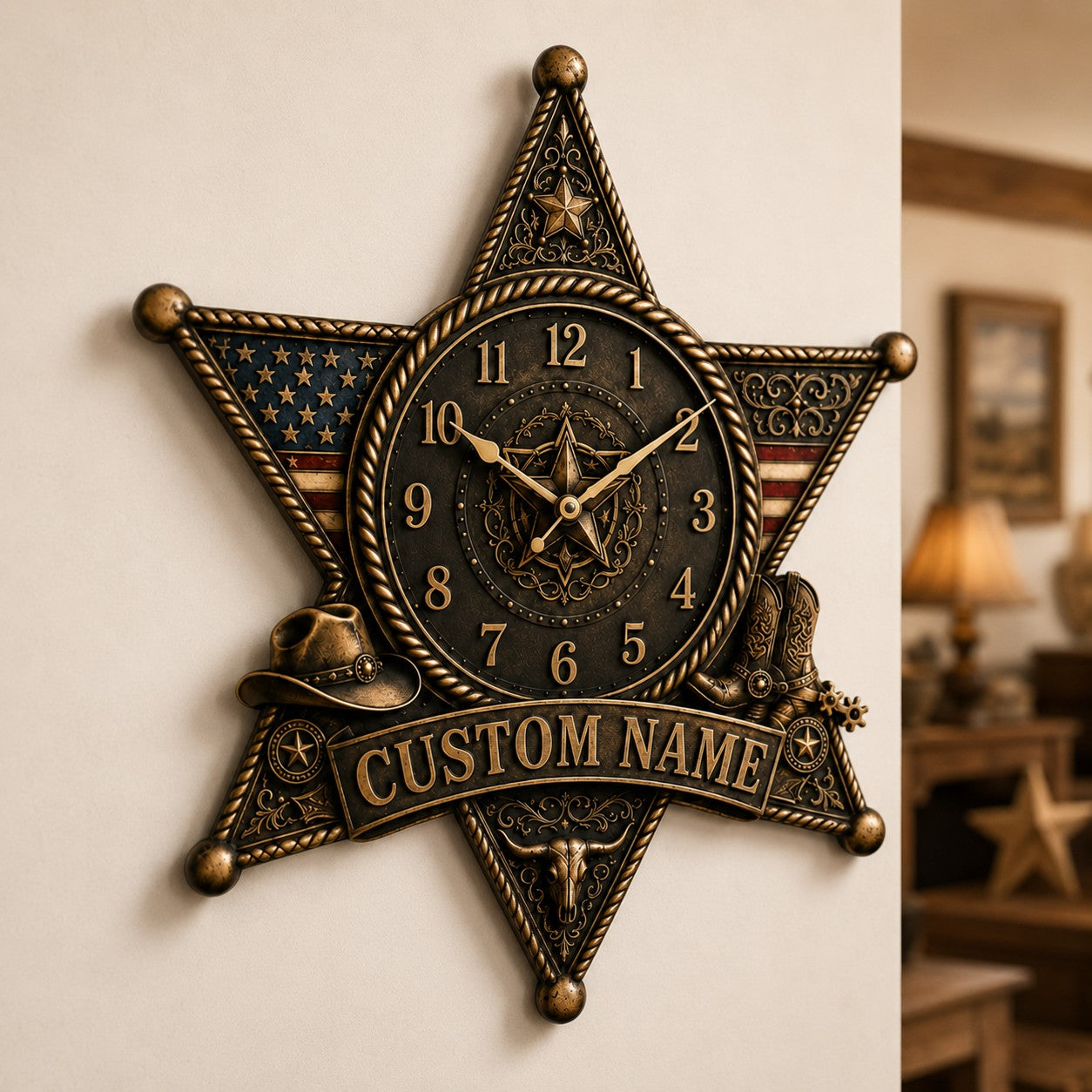 Personalized Interiors Wall Clock with Custom Name — personalized with a custom name