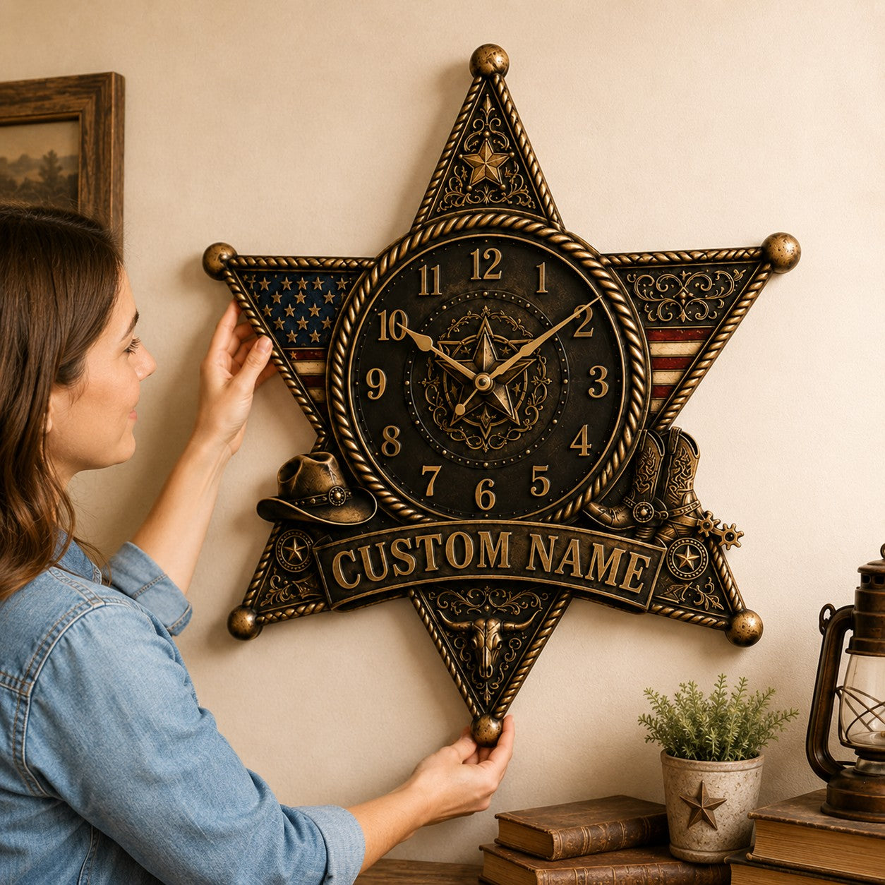 Personalized Interiors Wall Clock with Custom Name — personalized with a custom name