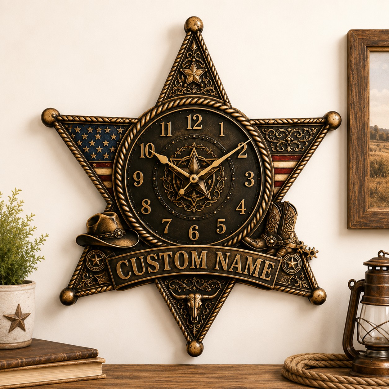 Personalized Interiors Wall Clock with Custom Name — personalized with a custom name