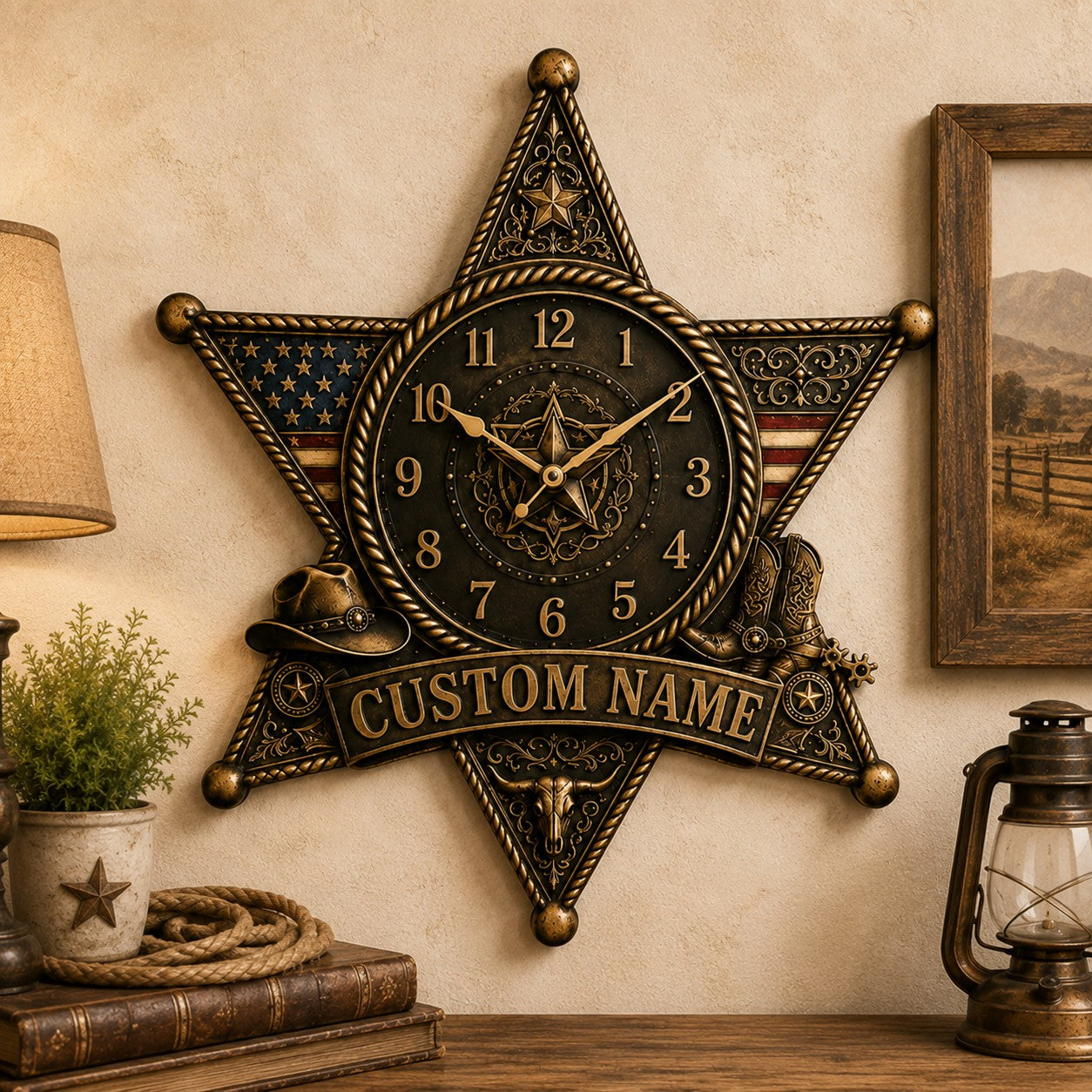 Personalized Interiors Wall Clock with Custom Name — personalized with a custom name