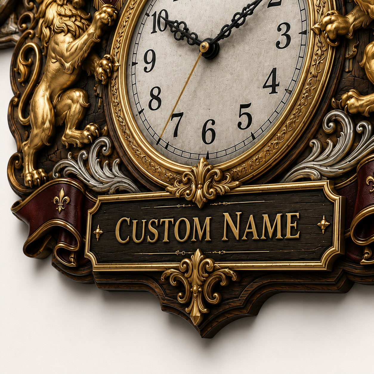 Personalized Medieval Wall Clock with Custom Name — personalized with a custom name