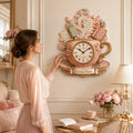 Personalized Tea Lover Wall Clock, Custom Name Gift for Tea Lovers — personalized with a custom name