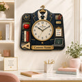 Personalized Teacher Wall Clock, Custom Name Gift for Teachers — personalized with a custom name