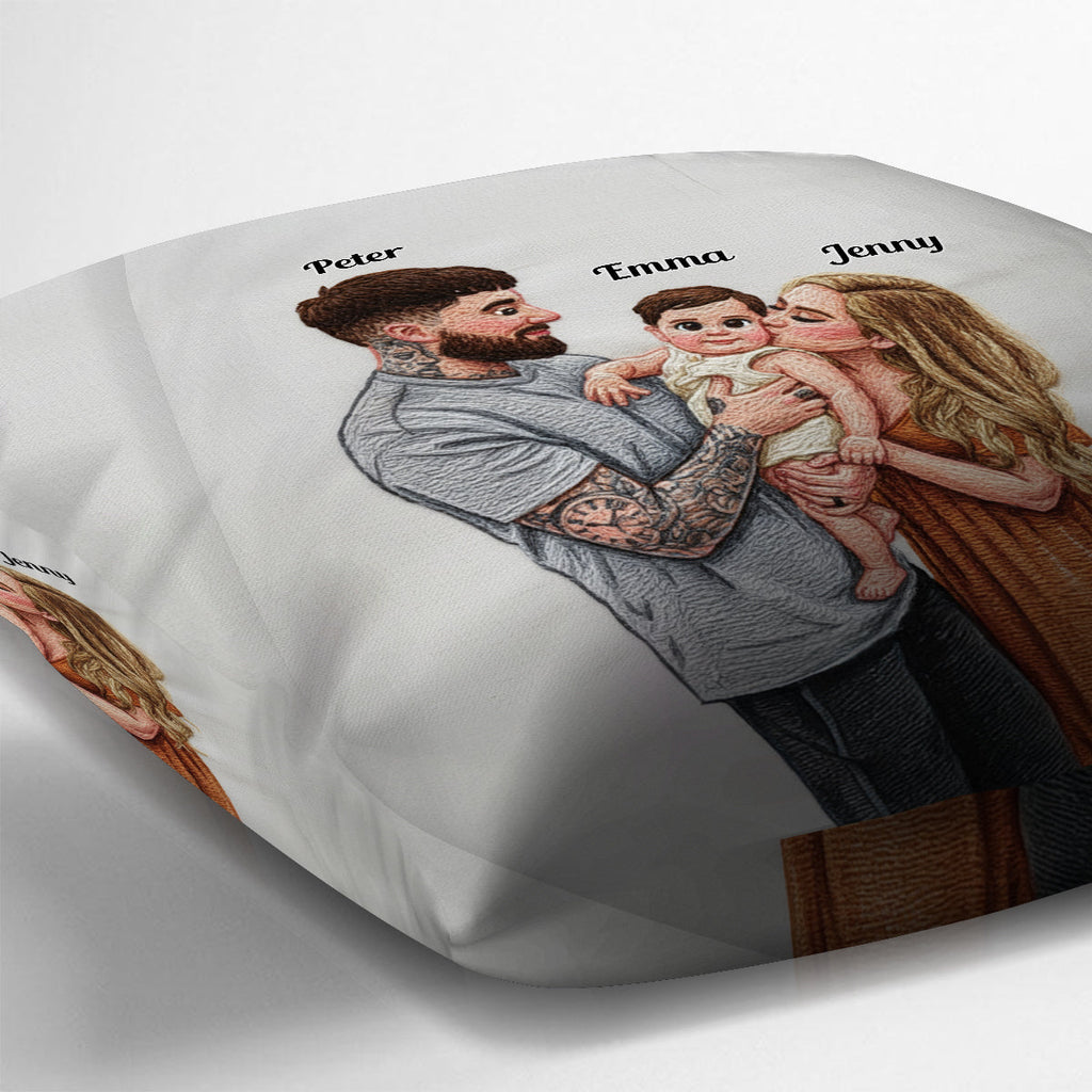 Upload Family Photo - Personalized Family Throw Pillow