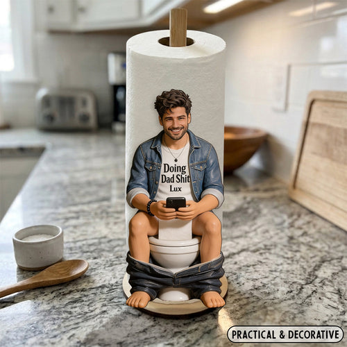 Best Time Of Day - Personalized Father Paper Towel Stand
